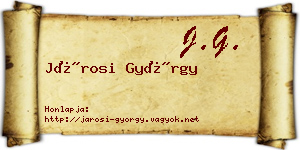 Járosi György névjegykártya